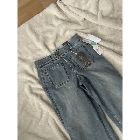 Wit & Wisdom Ab Solution High Waist Double Button Wide Leg Jeans Women sz 4 NWT - Picture 2 of 9